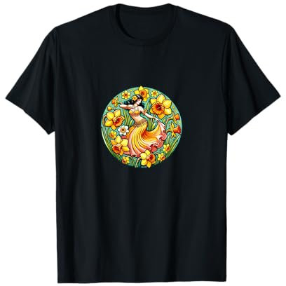 Bauchtänzer Narzissen-Illustration Bauchtanz T-Shirt