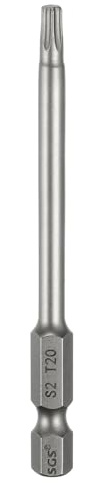 sourcing map Punta per cacciavite a testa Torx T20 da 1/4 gambo esagonale 3,15 (80 mm) lungo magnetico senza foro punta a prova di manomissione 6 punti cacciavite a stella punte per trapano