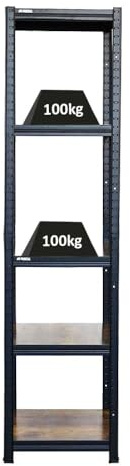 PROREGAL Vintage Series Schwerlastregal Ragnar für Gesamtlast 400 kg Maße: 180x45x45cm Vintagebraun-Schwarz, Kellerregal, Steckregal, Garagenregal, Lagerregal