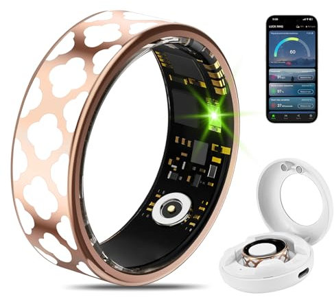 HNCY Smart Ring Smartringe für Damen Herren Fitnessring für Damen Smartring Fitness Ring IP68 Smart Ring für Herzfrequenz/SpO2/HRV-Monitor/Schlaftracker/Sport Fitnesstracker/Periode-Erinnerung (9#)