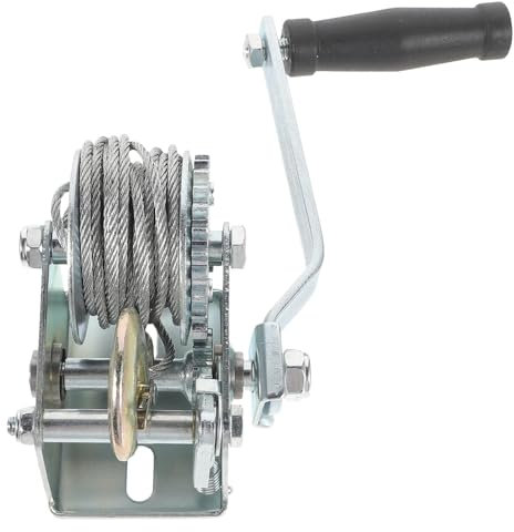 Cabrestante portátil de 500 lb con manivela pequeña, cabrestante de remolque, carga de remolque de 500 lb, trinquete for barco pesado con gancho Eslinga de elevación para barco, remolque y camión