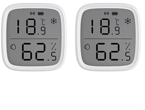 SNZB-02D for zigbee Temperature Humidity Sensor with LCD - Smart Wireless Hygrometer for Alexa Home Automation, Real-Time Monitoring & Alerts, 120m Range, 2 Pack