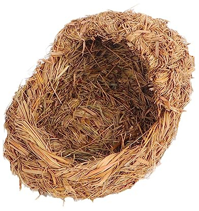 JUMPLAWN Nido De Paja para Mascotas Pequeño Resistente, Cama Tejida Natural para Hámster, Conejo, Gato y Cobaya, Diseño Grueso Duradero para Descanso Interiores