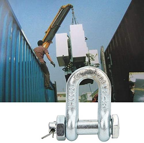 DEWIN Bow Anchor D Shackle D Ring Shackle Heavy Duty Alloy Steel Galvanized with Nut Lifting Machine for Heavy Duty Rigging Hauling Steel Chain Link (2T)
