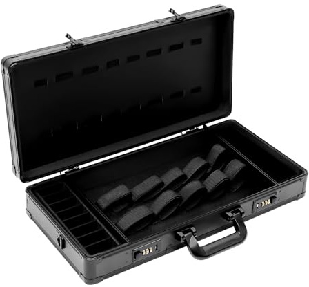 Sac de transport pour coiffeur, avec serrure, portable, pour coiffure, kit de toilettage et accessoires de barbier, noir