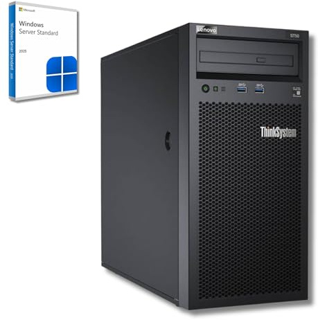 Lenovo ThinkSystem ST50 Serveur - Intel Xeon E-2224G CPU, 16 Go ECC RAM, SSD 2 × 1 to, Win Server 2025 Standard (Reconditionné)