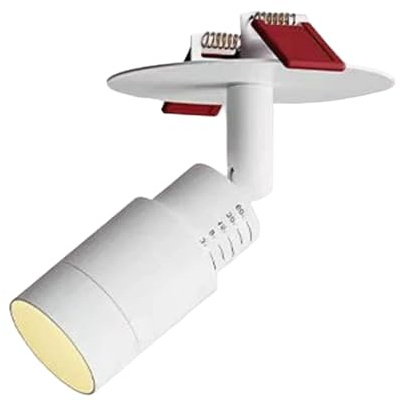 Jadssox Foco Empotrable LED De 3° A 60° Con Zoom For Techo Focos Empotrables Ajustables, Focos Direccionales, Lámparas De Acento For El Hogar, Cuadros, Plantas Y Pinturas(White-3000K,7W)