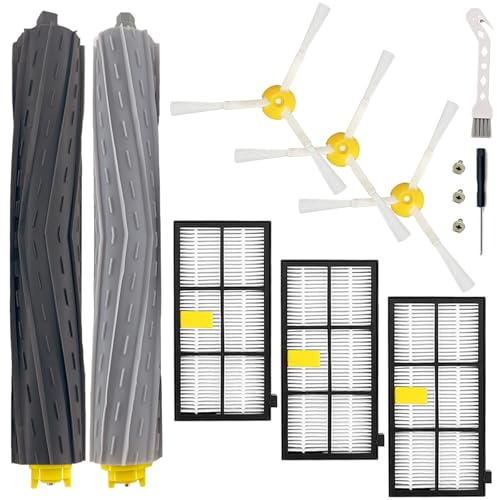 Replacement Roomba 800 900 Series Replacement Parts Compatible with irobot Roomba 805 960 860 861 866 870 880 890 900 960 980 981 985 Robot Vacuum 1 Debris Extractor 3 Filters 3 Side Brushes & 3Screws