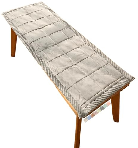 PLCIVSA Bierbankauflage - Bankauflage Indoor/Outdoor 120/150/200/80X40/30/25CM Bankauflage Sitzkissen Bank Stuhlkissen Sitzpolster Sitzauflage für Gartenbank,Terrasse, Esstisch(hellgrau,30x170cm)