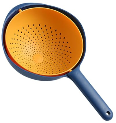 NUOBESTY Cesto Doppio Strato per Lavaggio e Scolatura Frutta e Verdura con Filtro Plastica Resistente Portatile per Cucina e Uso Outdoor Supporto Filtrante per Alimenti e Raccolta