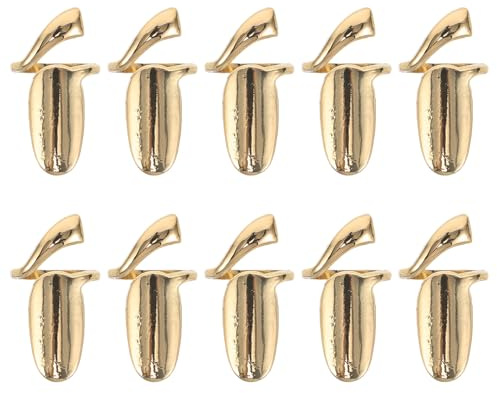 FONDOTIN 10 Piezas Anillos para Uñas para Mujer de Color Dorado Anillos Abertura Punta del Dedo Retro para Fiestas y Disfraces Reutilizables y Extraíbles