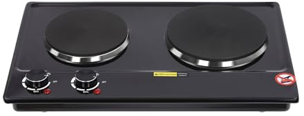 Kochplatte 2500W Elektrische Herdplatte 220-240V MobileHerdplatte 2 Kochfelder Reisekocher Tragbar Campingkocher Temperaturbereich 100-250℃ Stove, für meisten Töpfen kompatibel