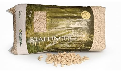 Pellets Sacco da 15kg - Pellet di Legno Naturale Qualità Premium Austriaca, Alto Potere Calorifico e Basso Residuo di Ceneri, Ideale per Stufe e Caldaie a Pellet (15kg)