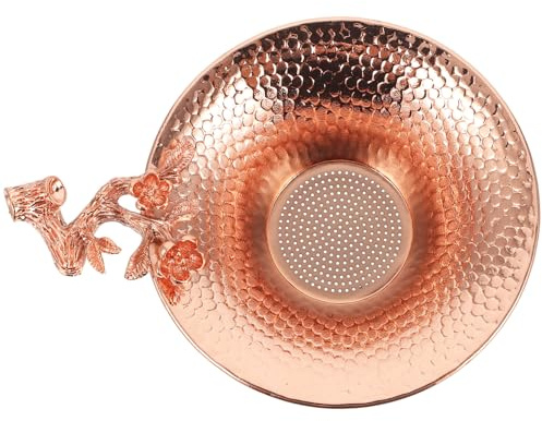 TOYANDONA Filtro per Infusore da Tè in Rame a Fiore di Prugno, Colino Anti-scottatura Resistente alle Alte Temperature, Accessorio per Teiera e Imbuto per Tè Fatto in Casa, per Cerimonie