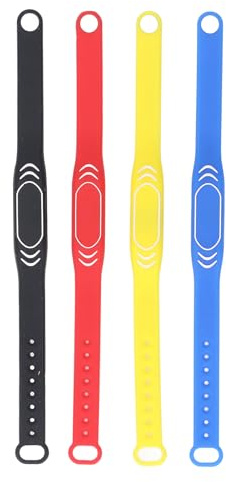 Braccialetto NFC Silicone Resistente All'Acqua, 4 Colori, T5577ID Copiabile, Regolabile per Controllo Accessi e Presenze - Chip Preprogrammato Unico, Versatile per Ascensori e