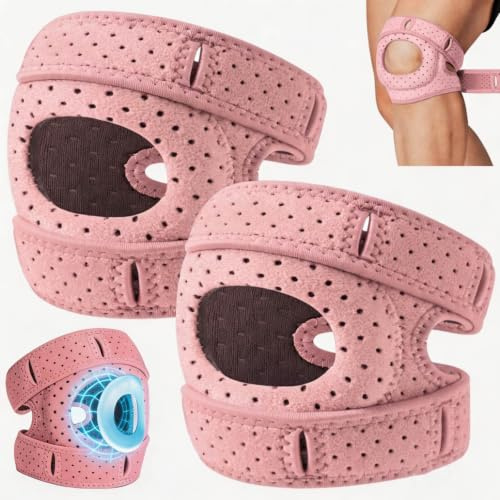 SINZONeu Rodillera 2 Piezas, Rodillera para Artrosis & Menisco, Rodillera Deportiva con Estabilizadores & Gel Pad, Rodillera Rotuliana Ajustable, Transpirable, Ortesis Rodilla para Deporte Fitness