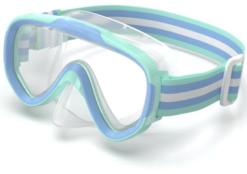 ACURE Kids Swim Goggles for Boys Girls Ages 3-14, Anti-Fog Snorkel Mask Set with Nose Cover and Fabric Strap Children Diving Mask in Swimming Pool for Youth