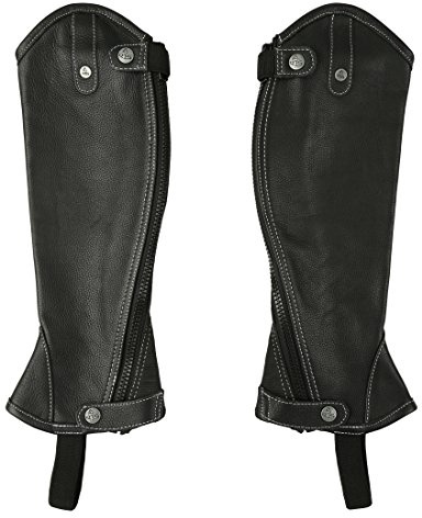 RTS dam läder chaps damask med kontrastsöm, svart, XS