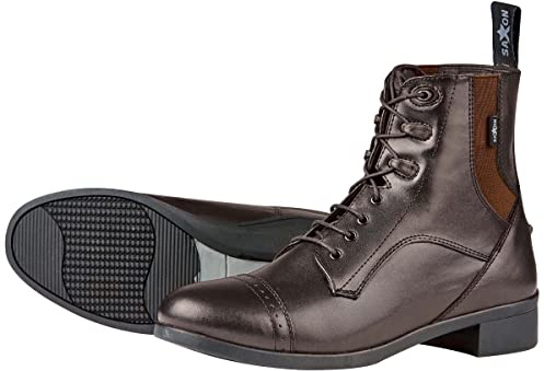 Saxon Syntovia - Stivali da equitazione con zip, per adulti, colore: Nero, Marrone, 42 1/3 EU