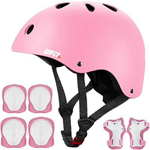 Kids Helmet Boys Girls Outdoor Sports Protective Gear Set [Knee&Elbow Pads and Wrist Guards]and Adjustable Helmet for Roller Scooter Skateboard Bicycle（3-8Years Old）