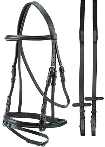 TATTINI Kopfteil mit Stirnriemen und Nasenriemen Englisch Leder flach, braun