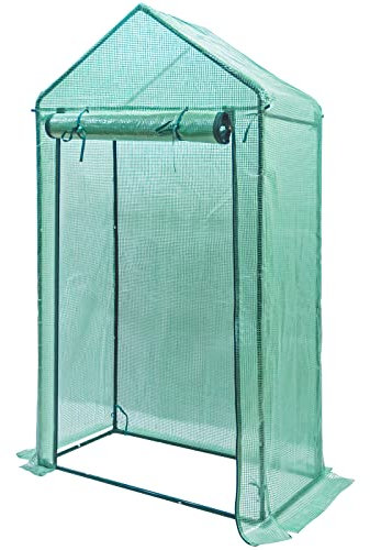 Yorbay Serra da Giardino 100x50x190cm, con Griglia Rete Schermo in PE, Serra per Giardino per la Coltivazione Riutilizzabile