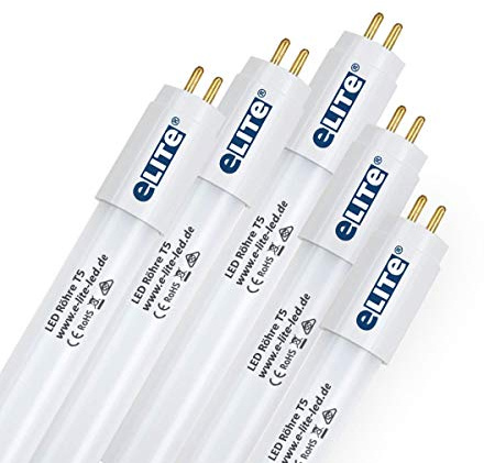 eLITe LED Röhre T5, 144,9cm, 28W, sehr hell, 2800lm, 830, 3000 Kelvin, Warmweiß, NUR FÜR EVG, 140 Grad, homogenes Licht, langlebig 50.000h, 3 Jahre Garantie, 5 Stück