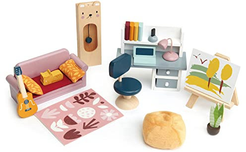 Tender Leaf Toys Arbeitszimmer (Holzspielzeug, Material Holz, Kinderspielzeug, fördert die Feinmotorik, Bunt) 7508159