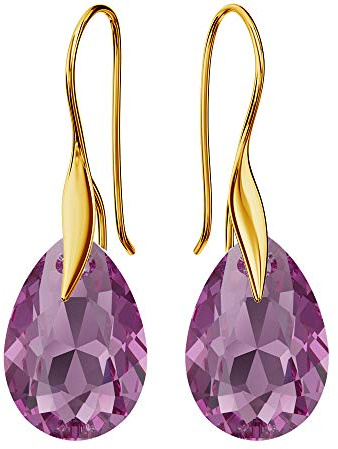 Ohrringe Silber 925 Hängend - Vergoldete Ohrringe Hängend mit Kristallen - Wählen Sie Schmuck für Sie - Wetten Sie Auf Silber Ohrringe Damen in Form eines Tropfes