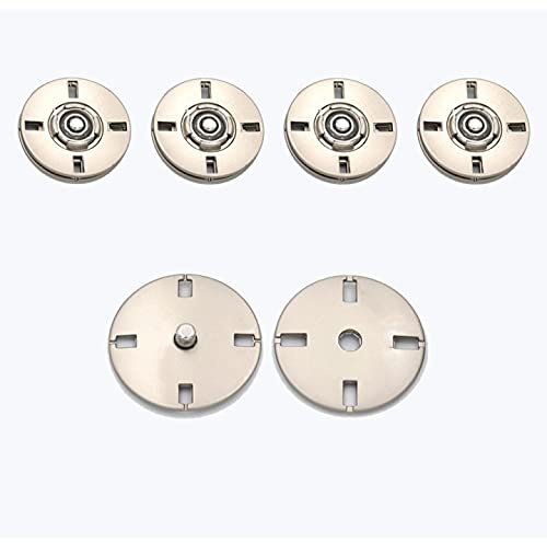 5Pcs/Set Snap Buttons Metal Buckle Buttons Invisible Buckle for Coat Clothing Sewing Accessories (#18 Pearl Nickel, 25mm)