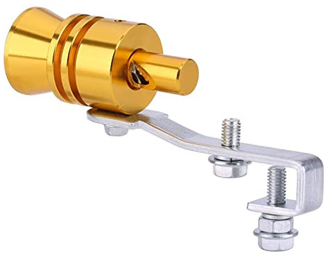 Tubo de Escape Coche,Silbato de Sonido Turbo,Escape Tubo de Silenciador Imulador Turbo Simulador,Accesorio Modificados Universal de Aleación para Coche Motocicleta,Silbato Tuberia de Escape(S-Oro)