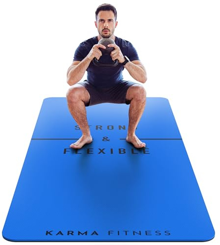 Große Übungsmatte – extra dicke Yogamatte von 10 mm | Inklusive Tragetasche, rutschfestes, strukturiertes TPE, wendbares Design, Training zu Hause, Pilates