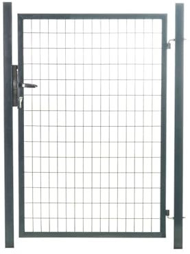 EASY CLOTURE Portillon grillagé en Acier galvanisé Maille 100 x 50 L 1m x H 2m00 Gris Anthracite - Porte de Jardin - Clôture de Jardin avec Serrure et poignée