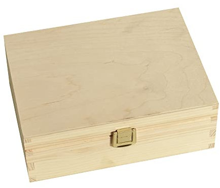 CHICCIE Aufbewahrungsbox 21x16x9cm - Natur Holz Holztruhe Holzkiste Basteln Box
