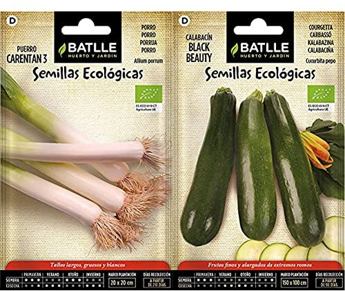 Puerro Grueso de Carentan 3 - ECO & Calabacín Black Beauty - ECO