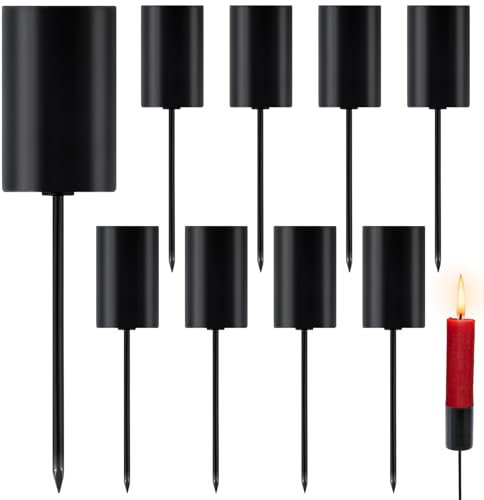 8 STK Ø 2.5cm Adventskranz Kerzenhalter Metall Schwarz Stabkerzenhalter mit Dorn für DIY Adventskranz Deko Kerzenhalter stabkerze zum stecken Advent Deko Weihnachten