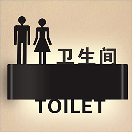 CHFYIJYHM LED-Toilettenschild, Toilettentürschild, Badezimmerschild for Männer und Frauen, Toilettenschilder for Unternehmen, LED-Schilderanzeige for öffentliche Orte, Cafés und Bars(F)