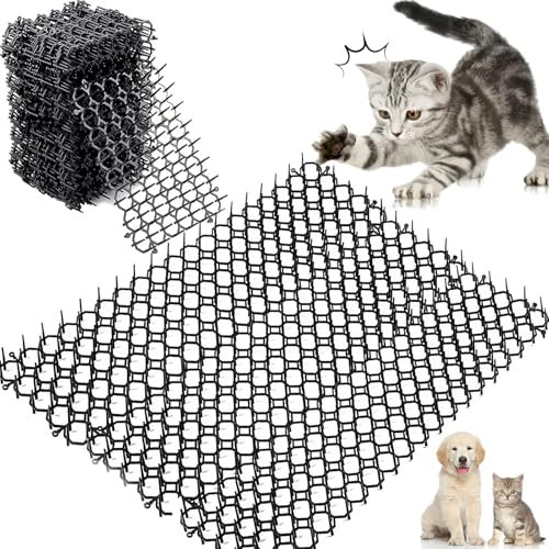 Tapis Anti Chat,12 Pcs Tapis Anti-Chat avec Pointes Tapis Anti Chat Jardin Pic Tapis Anti-Chiens pour Maison Tapis Répulsif pour Chats Pic Anti Chat pour Les Jardins Intérieurs Et Extérieurs