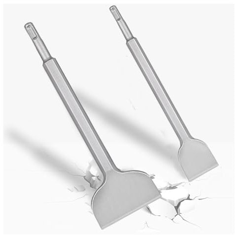 Wjelet Scalpello per piastrelle SDS Plus, infrangibili e durevoli, 280 x 100 mm e 250 x 40 mm, SDS largo per rimuovere efficacemente piastrelle e colla per piastrelle, 2 pezzi