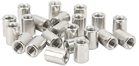 50 Stück Runde Überwurfmutter M6 X 1,0 10 L13 Mm Edelstahl Innengewinde Stangenverbinder Verbindungsmutter