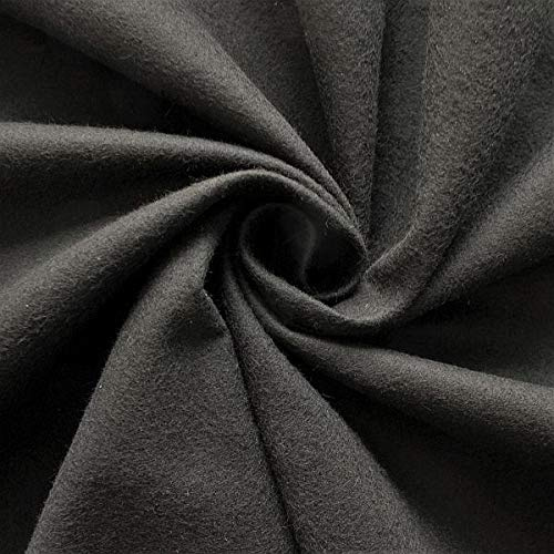 STOFFKONTOR Baumwolle Molton universal Breite 155cm - Meterware, Farbe Schwarz - zum Nähen von Bekleidung, Bettwäsche, Decken, Dekoration, zum Basteln uvm.