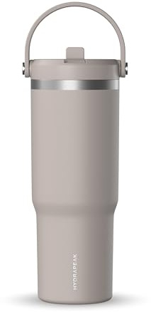 Hydrapeak Nomad 32 oz Tumbler with Handle and Straw Lid, Leakproof, Double Insulated, 32oz Cup Stainless Steel (Mocha)