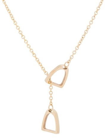 [Qsvbeeqj] Pferd Steigbügel Halskette mit Glücksbringer, Einzigartige Pferd Steigbügel Charm Halskette Elegant Hufeisen Anhänger Choker für Frauen