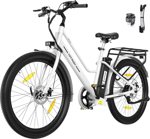 HITWAY Bicicleta Eléctrica, 27,5 E Bike, Motor 250W, Batería Extraíble 36V 13 Ah, 50-100 km,App,Bicicleta eléctrica Urbana para Adultos Unisex