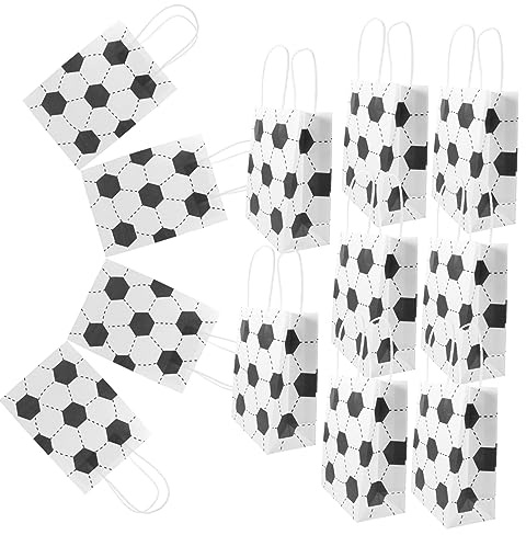 GARVALON 12stücke Fußball Geschenktüten -snackbeutel Papiertüten Für Geschenke Partytüten Mit -muster Dekorative Verpackungstüten Für Sportthemen Geschenktüten Für