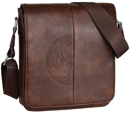 Leathario Sac à Bandoulière en Cuir PU pour Hommes Sac Pochettes décontractées pour les Voyages d'affaires Shopping Usage Quotidien Grande Capacité À la Mode