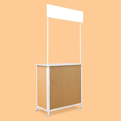 Bärbar Mässa Pop Up Podium Bord, Fällbara Reklam Räknare Bord Retail Bar Bord Utställning Reklam Display Banner Stand, Supermarket Tasting Table Reception Händelse skrivbord med förvaringspåse