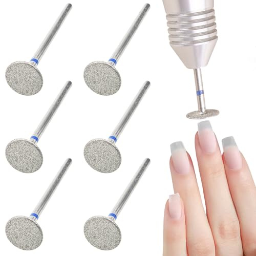6 Pack Sanding Disc Nail Drill Bits, Electric Foot File Drill Bits for Trim Nails, Dead Skin & Cuticle Removal, Manicure Pedicure Tools for Nail Salon & Foot Care