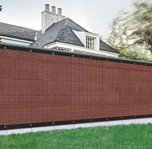 Privacy Garden Screen Fence UV Resistant HDPE Mesh Windbreak with Reinforced Edges for Outdoor Use, Patio, Balcony, Yard or Backyard Heavy Duty Shade Netting (1.2x15m, Brown)