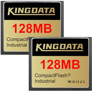 KINGDATA Compact Flash Industrial Tarjeta 128MB 2piezas de Memoria FAT16 Tipo I para Equipos Industriales y Cámaras Digitales Vintage